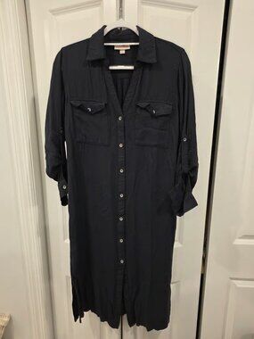 Knox Rose Women’s Black Button-Down Midi Dress